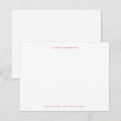 Modern Preppy Pink Personalized Flat Notitiekaartje (Voorkant / Achterkant)