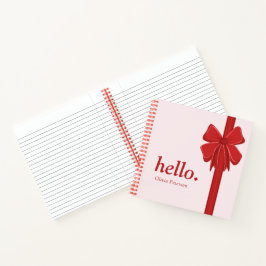 Modern Preppy Pink & Red Red Ribbon Bow Wrapped Notitieboek