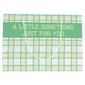 Modern Preppy Plaid Green Lime Pattern Groot Cadeauzakje (Achterkant)