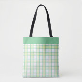Modern Preppy Plaid Green Lime Pattern Tote Bag (Voorkant)