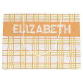 Modern Preppy Plaid Orange Yellow Pattern Groot Cadeauzakje (Voorkant)