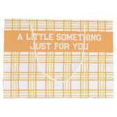 Modern Preppy Plaid Orange Yellow Pattern Groot Cadeauzakje (Achterkant)