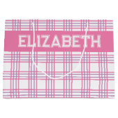 Modern Preppy Plaid Pink Purple Pattern Groot Cadeauzakje (Voorkant)
