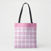 Modern Preppy Plaid Pink Purple Pattern Tote Bag (Voorkant)
