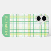Modern Preppy Plaid Varsity Font Green Lime Case-Mate iPhone Case (Achterkant (horizontaal))
