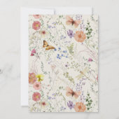 Modern Pressed Wildflower Boho Chic Wedding Kaart (Achterkant)
