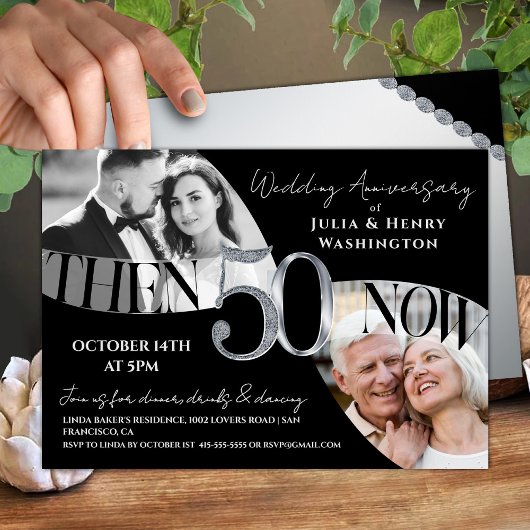 Modern Prestige 50th Wedding Anniversary Kaart