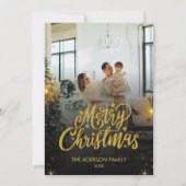 Modern Prettig Kerst Familie Foto Feestdagenkaart (Voorkant)