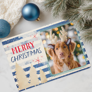Modern Prettig Kerst Foto Vakantie Feestdagenkaart