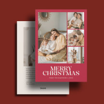 Modern Prettig Kerstfeest 5 Foto Rood