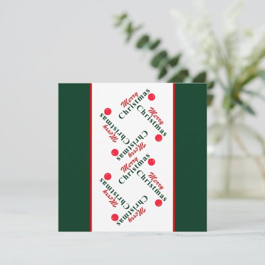 Modern Prettig Kerstfeest, Hanger Ornament Platte  (Staand voorkant)