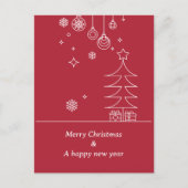 Modern Prettig Kerstfeest Rood Wit Feestdagenkaart (Voorkant)