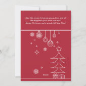 Modern Prettig Kerstfeest Rood Wit Feestdagenkaart (Achterkant)