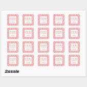 Modern Prettig Kerstfeest Roze Vakantie Vierkante Sticker (Vel)