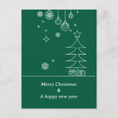 Modern Prettig Kerstmis Groen Wit Feestdagenkaart (Voorkant)