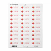 Modern Prettig Kerstmis Rood Retro Hart Retour Etiket (Full Sheet)