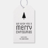 Modern Prettig Kerstmis Zwart en Wit Cadeaulabel (Voorkant)