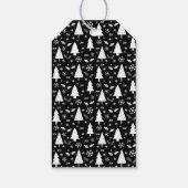 Modern Prettig Kerstmis Zwart en Wit Cadeaulabel (Achterkant)