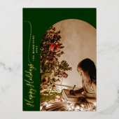 Modern Prettige feestdagen 2-foto kerstfeest met F (Voorkant)