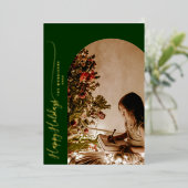 Modern Prettige feestdagen 2-foto kerstfeest met F (Staand Voorkant)