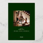 Modern Prettige feestdagen 2-foto kerstfeest met F (Achterkant)