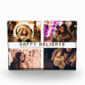 Modern Prettige feestdagen 4 Foto collage (Voorkant)