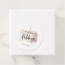 Modern Prettige feestdagen | Elegant Brush Stroke Bedankjes Labels