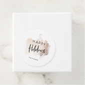 Modern Prettige feestdagen | Elegant Brush Stroke Bedankjes Labels (In situ)