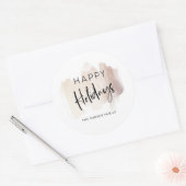 Modern Prettige feestdagen | Elegant Brush Stroke Ronde Sticker (Envelop)