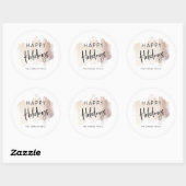 Modern Prettige feestdagen | Elegant Brush Stroke Ronde Sticker (Vel)