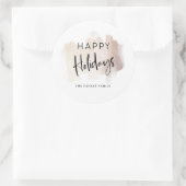 Modern Prettige feestdagen | Elegant Brush Stroke Ronde Sticker (Tas)