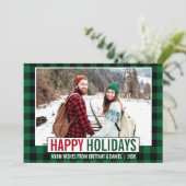 Modern Prettige feestdagen Foto Green Play Feestdagenkaart (Staand voorkant)
