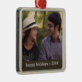 Modern Prettige feestdagen Foto Ornament (Rechts)