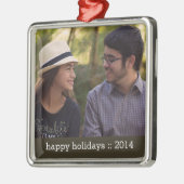 Modern Prettige feestdagen Foto Ornament (Links)