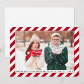 Modern Prettige feestdagen Foto Red Stripes Feestdagenkaart (Voorkant / Achterkant)