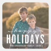 Modern Prettige feestdagen foto Vierkante Sticker (Voorkant)