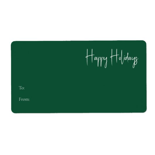Modern Prettige feestdagen | Groen rechthoekig cad Etiket (Voorkant)