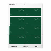 Modern Prettige feestdagen | Groen rechthoekig cad Etiket (Full Sheet)