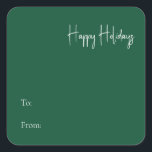 Modern Prettige feestdagen | Groen van Vierkante Sticker<br><div class="desc">Deze moderne prettige feestdagen | Groen tot van vierkante sticker is perfect voor uw minimalistische shabby chic boho groene en witte vakantie groet. De minimale witte handgeschreven kalligrafie is delicaat en robuust, terwijl het klasje en elegant blijft. U zult vinden dat alles over dit product editable is, zodat voel vrij...</div>