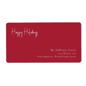 Modern Prettige feestdagen | Pakket met rood retou Etiket (Voorkant)