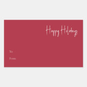 Modern Prettige feestdagen | Rode grote cadeau Rechthoekige Sticker (Voorkant)