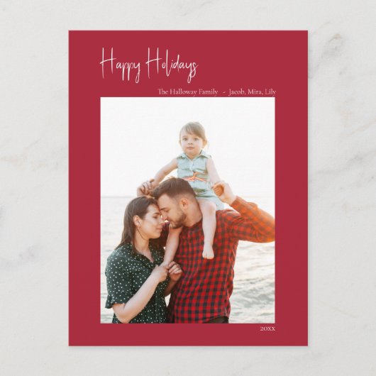 Modern Prettige feestdagen | Rode verticale enkele (Voorkant)