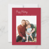 Modern Prettige feestdagen | Rode verticale enkele Feestdagenkaart (Voorkant)