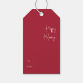 Modern Prettige feestdagen | Rood tot van cadeauLa Cadeaulabel (Voorkant)