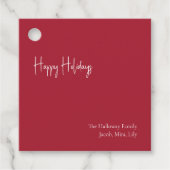 Modern Prettige feestdagen | Roodvierkant Label me (Voorkant)