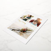 Modern Prettige feestdagen script, drie-foto Gold (Gedraaid)