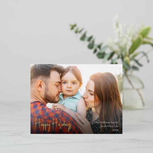 Modern Prettige feestdagen script, volledige foto  (Staand Voorkant)