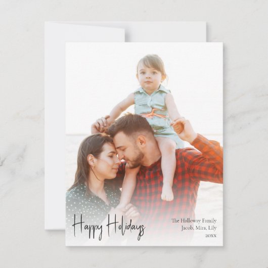 Modern Prettige feestdagen | Silver Full Vertical  Feestdagenkaart (Voorkant)