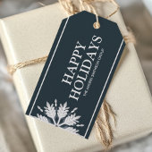 Modern Prettige feestdagen Snowflake Business Blue Cadeaulabel