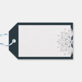 Modern Prettige feestdagen Snowflake Business Blue Cadeaulabel (Achterkant Horizontaal)